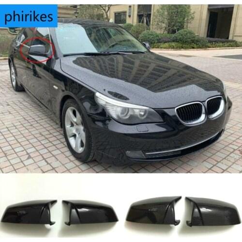 For BMW 5 6 7 Series E60 E61 E63 E64 F06 F07 F10 F11 F13 F01-F04 Carbon Fiber pattern Black Side Wing Rearview Mirror Cover Cap