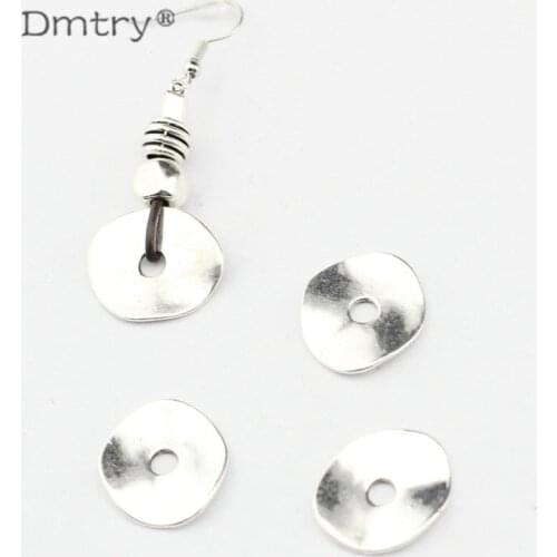 Dmtry 10pcs Wholesale Fashion Handmade Antique Silver Connector Round Leather Cord Diy Bracelet Necklace Jewelry Findings LC0068