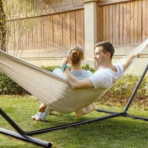 Double Hammock Outdoor Rollover Prevention Camping Canvas Hanging Swing Bed for Patio Travel Hiking Jy8 21 Dropship