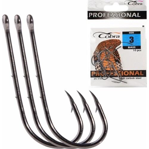 Fishing King High Carbon Steel 3#-14# Ring Eye Carp 2 Slice Fishhooks Shape Barbed Hook Japan Bass Fishing Tackle