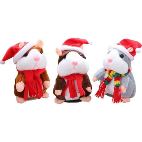 Hamster Toys Will Sing with Music Talking Hamster Mouse Pet Plush Toy Funny Toy Kids Gifts Cute Soft Animal Doll Talking Speak