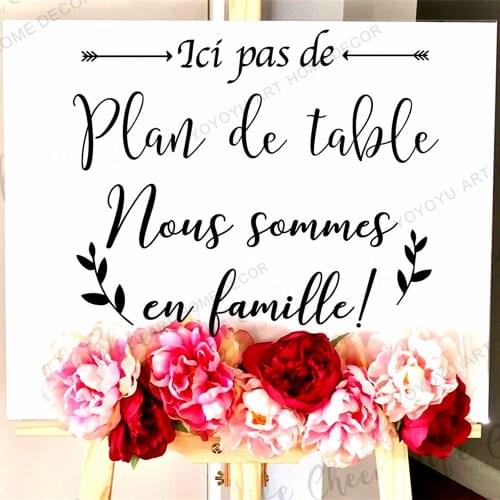 Art Wedding Decorative Sticker Plan de table Quote Vinyl Decals We are Family Texts Wedding Board Stickers Vinyl Murals Q04