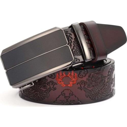 Leather Belts for Men NEW Men’s Genuine Leather Ratchet Dress Belt with Automatic Buckle