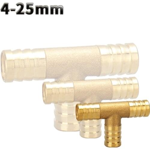 Brass Barb Pipe Fitting 3wayT Brass Connector For 4mm - 25mm Hose Copper Pagoda Water Tube Fittings Pagoda Connector
