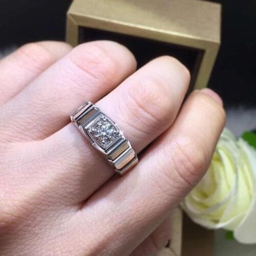 Fashion Man Moissanite Ring for Daily Wear D Color VVS1 Grade Moissanite Ring for Man 925 Silver Moissanite Man Jewelry