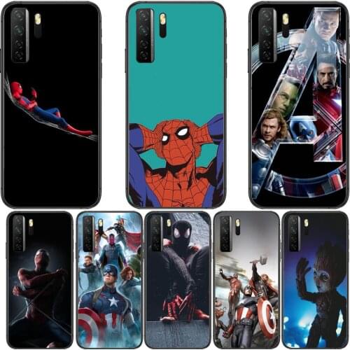 Marvel_s Spider-Man Black Soft Cover The Pooh For Huawei Nova 8 7 6 SE 5T 7i 5i 5Z 5 4 4E 3 3i 3E 2i Pro Phone Case cases