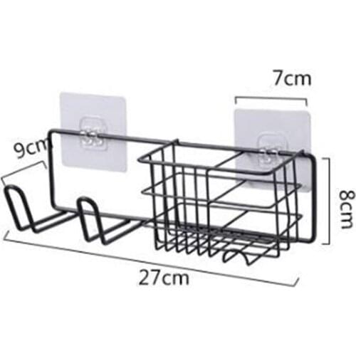 Wall Mounted Hair Dryer Storage Organizer Rack Holder Hanger Using in Bathroom S