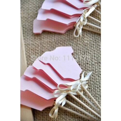 Cheap Pink Onesie Cupcake Picks- Birthday, Birthday Cupcake Topper, wedding party cake topper