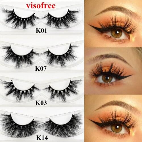 Visofree Mink Lashes 3D Mink Eyelashes Cruelty free Lashes Handmade Reusable Natural Eyelashes Thick False Lashes Makeup K11