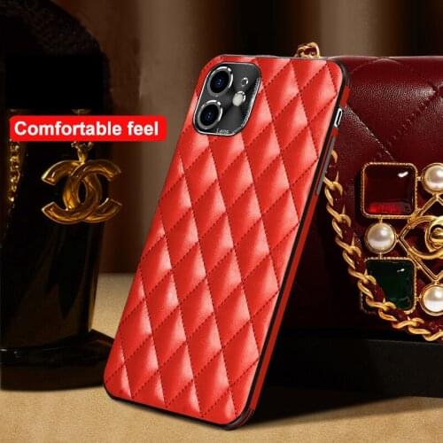 Luxury Creativity Geometric rhombus High-end leather For Apple iPhone 11 12 Pro Max Case Mini X XS XR 6 6s 7 8 Plus SE2020 Cover