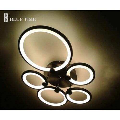 Luminaires Modern Led Ceiling Light White&Black Rings Led Chandelier Ceiling Lamp For Foyer Living Room Dining room Bedroom Lamp