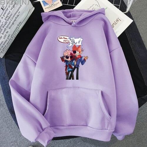 Eddsworld Hoodie Men Cartoon Funny Edd Oversized Sweatshirt Women Long Sleeve Boys Girls Korean Tops Unisex Pocket Pullover Wram