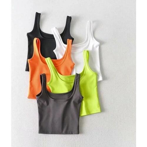 U Neck Sling For Women Gym Workout Shirt Sleeveless Breathable Crop Top Female Sports Jerseys For Women