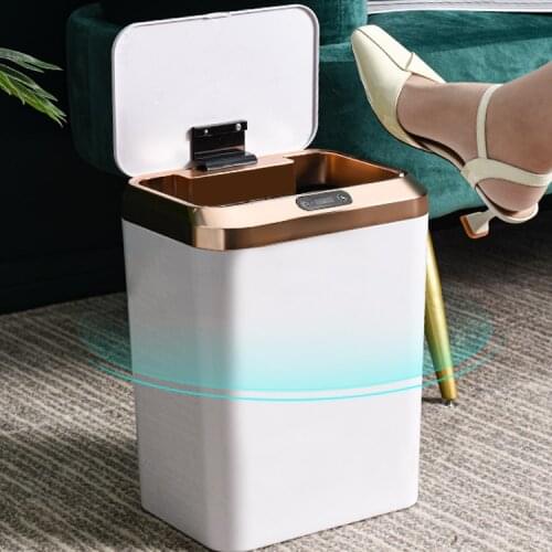 Smart Induction Trash Can Automatic Toilet Bathroom Electric Trash Can with Lid Kitchen Kosz Na Smieci Household Products DF50LJ