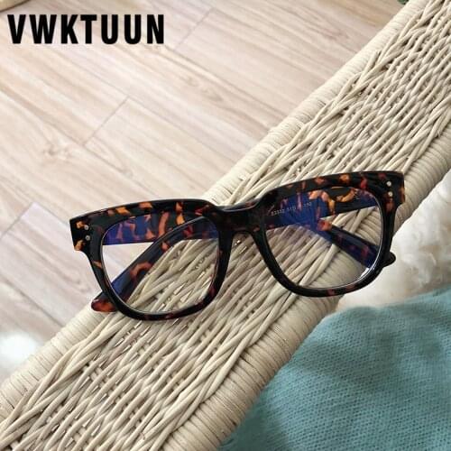 VWKTUUN Eyeglasses Frames Women Men Rivet Wide Glasses Frame Square Eyewear Unisex Anti Blue Light Plain Glasses Fake Glasses