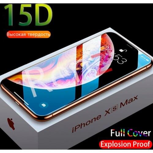 15D Full Cover Tempered Glass For iPhone 12 Pro Max Mini XR X XS Screen Protector For iPhone 11 Pro Max 8 7 6S 6 Plus Accessorie
