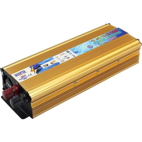 Gold 1500W DC 12V AC 220V Vehicle Car Inverter Power Supply Switch On-board Charger Adapter Converter