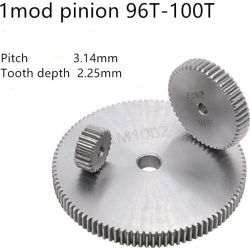 MOD1 gear rack 96 teeth 98 teeth 100 teeth no hardened thickness 10mm 1 module gear pinion cylindrical spur gear metal gear