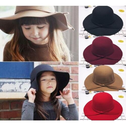 2021 Sweet Girls Kids Bowknot Hat Bowler Sun Caps Bonnet Toddler Photography Props Beach Hats for Age 2-8Y