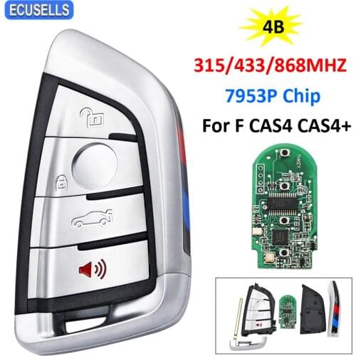 4 Button Smart Remote Car Key 315Mhz 433Mhz 868Mhz 7953P Chip for BMW F CAS4 1 2 3 4 5 6 7 Series X3 X4 X5 X6 with Uncut Blade