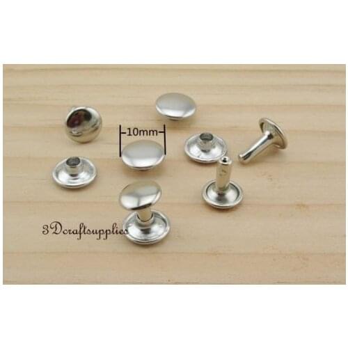 Rivets leather rivet bag clothing shoes copper 40 sets 10 mm polished nickel H39