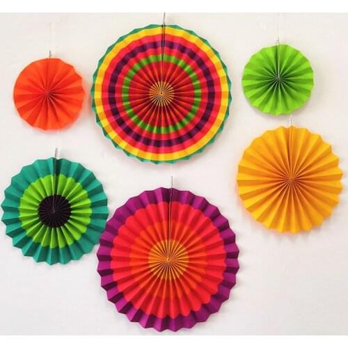 6Pcs/Set DIY Handmades Paper Tissue Paper Fans Hanging Crafts Flower Paper for Baby Shower Wedding Party Birthday Festival Decor