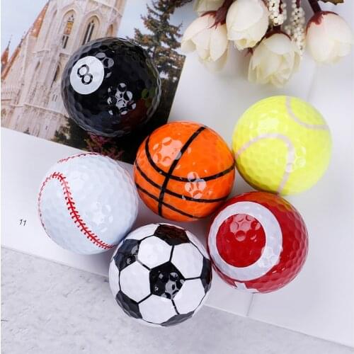 6Pcs/lot Golf Equipment football basketball tableTennis Baseball Golf Balls Novel Double Ball Two Piece Ball