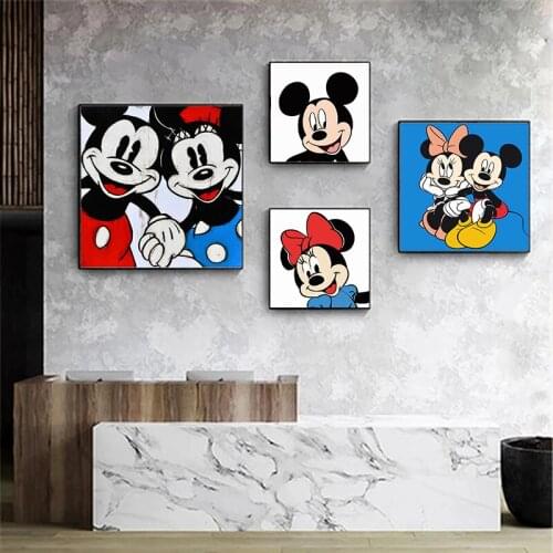 DIY Diamond Mosaic 5D Diamond Painting Disney Mickey and Minnie Cross Stitch Kits Diamond Embroidery Full Drill Home Decor