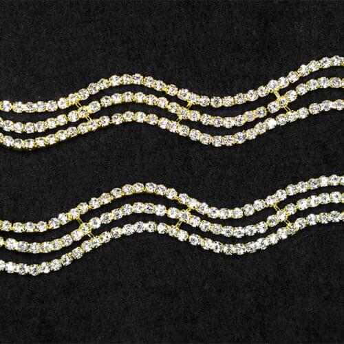 5Yards Crystal Applique Trim Rhinestone Motif Trims Wedding Dress DIY Crafts Accessories