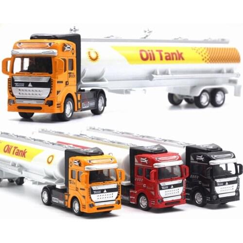 1/48 Alloy Oil Tank Transport Car Vehicle Pull Back Model Kids Toy Table Decor