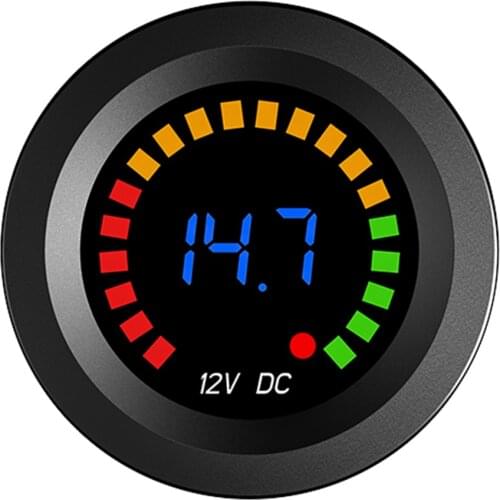 DC 12V Car LED Digital Voltmeter Motorcycle Boat Colorful Waterproof Voltage Monitor Panel Volt Meter Monitor Gauge Display