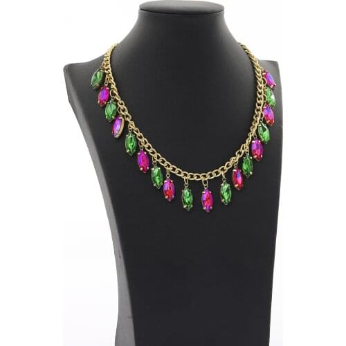 CC Necklace For Women Luxury Shine Cubic Zircon Wedding Fashion Jewelry Rhinestone Water Drop Shape Party Accessories Fine D061