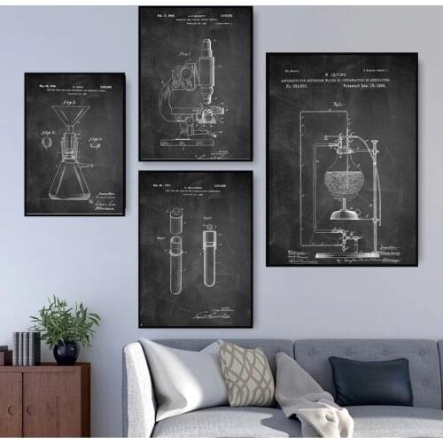 Black and White Chemistry Biology Periodic Table Art Posters Science Canvas Painting Wall Art Picture For living room Home Decor