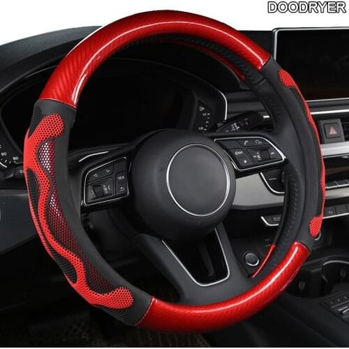 DOODRYER Audis Fur Genuine Leather Car Steering Wheel Cover For Audis A1 A3 A4 A4L A5 A6L A7 A8 Q3 Q5 Q7 TT