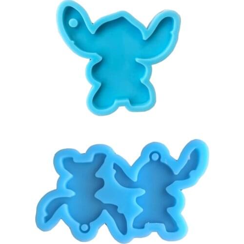 Stitch Keychain Resin Mold Stitch Pendant Molds Silicone Mold for DIY Epoxy Resin Pendant Jewelry Making Tools