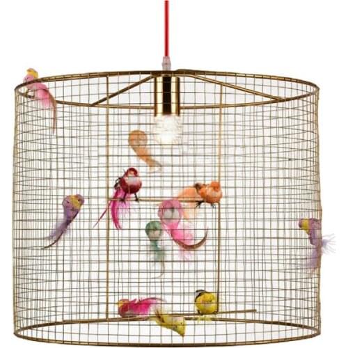 Italy designer birdcage pendant lights Nordic american independent art coffee shop villa lamp Bird wrought iron lamp LB12281