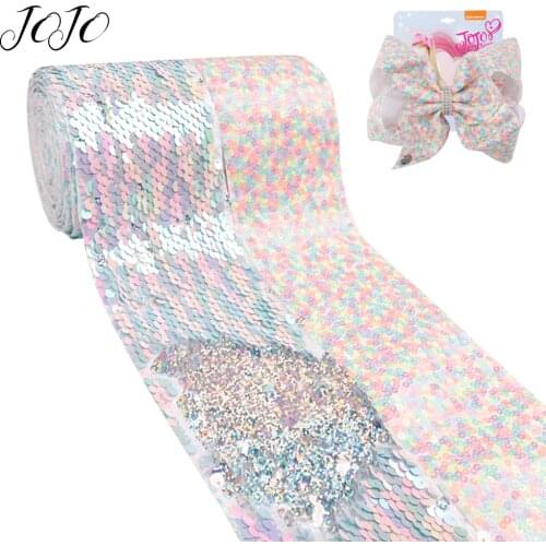 JOJO BOWS 75mm 2y Reversible Sequin Ribbon For Craft Color Change Tape For Needlework DIY Hair Bows Shoe Apparel Sewing Material