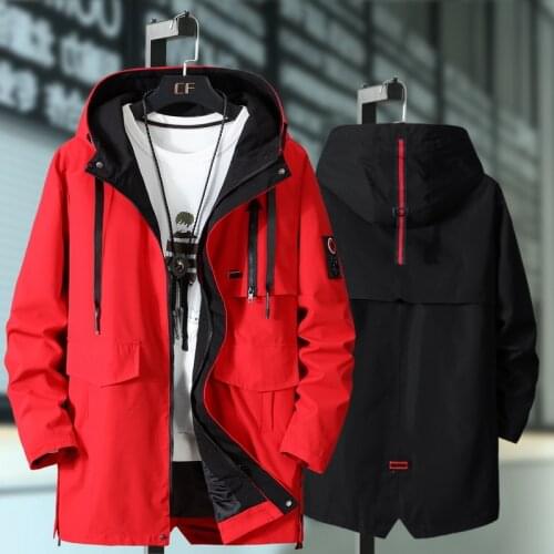 6XL 8XL 10XL 2019 Fashion Jacket Men Trench Long Coat Zipper Windproof Face Slim Man Windbreaker Autumn Windbreakers