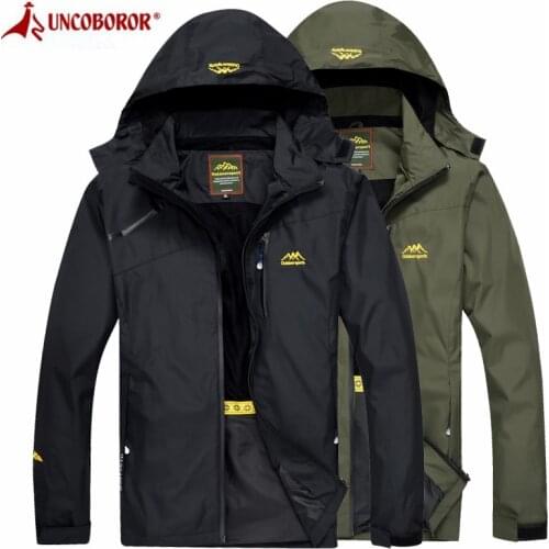 Mens Casual Windbreaker Waterproof Jackets Spring Autumn Breathable Hooded Coat Outwear Bomber Military Tourism Mountain Jacket