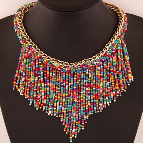 YADA Bohemian Statement Long Tassel Chain Presents&Necklace For women Jewelry Necklaces Statement Bijoux Femme Necklace SE210002