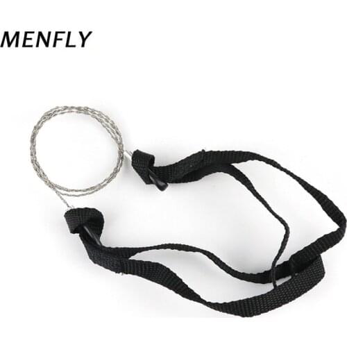 MENFLY Black Drawstring Wire Saw Survival Jig Saw 360 Degree Rotation Camping Sawing Wood Gadgets Picnic Collect Branches Tools