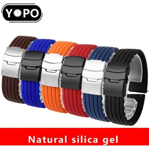 Striped silicone strap steel buckle 20mm 22mm waterproof rubber watchband replacement wristband for Amazfit GTS/GTR 42mm 47mm