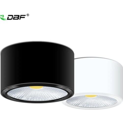 [DBF]Short Black/White Lamp Body Surface Mounted Downlight Dimmable 3W 5W 7W 10W No Cut Ceiling Spot Light Indoor Lighting Decor