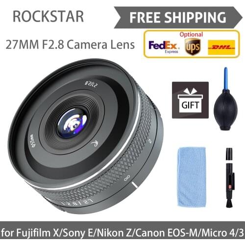ROCKSTAR 27MM f2.8 Large Aperture Camera APS-C Frame for Fujifilm X/Sony E/Nikon Z/Canon EOS-M/Micro 4/3 Photography Beginner
