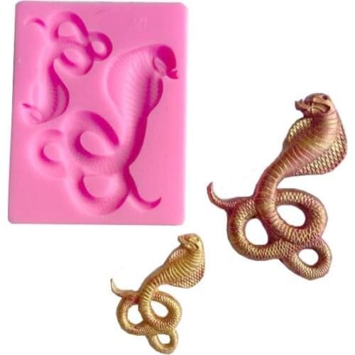 Aouke Cobra Silicone Mold DIY Epoxy Plaster Craft Decoration Chocolate Mold Cake Baking Decoration Cobra Silicone Mold