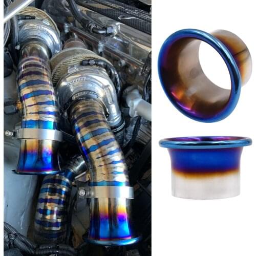 Universal 3inch/3.5inch/4inch Burnt Blue Cold Air Intake System Velocity Turbo Horn Funnel Kit