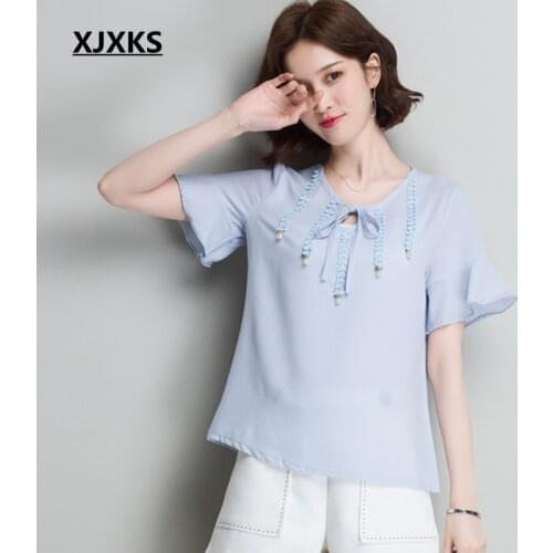 Женские летние рубашки XJXKS China At AliExpress