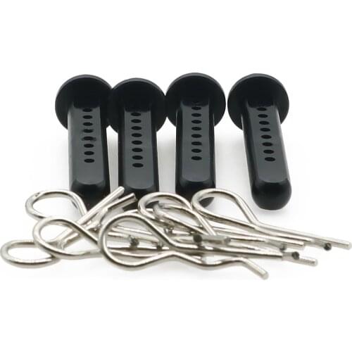 4PCS Alloy body post with 8 pcs body clips for rc hobby model car 1:10 HPI Venture FJ Cruiser crawler hopup upgraded parts