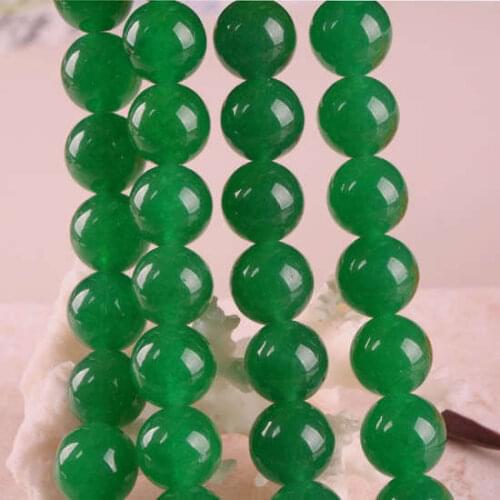 Green Chalcedony Beads 10mm Semi-precious Stone 15inch Semi-finished Necklace Accessory Parts Fashion Jewelry Making Design