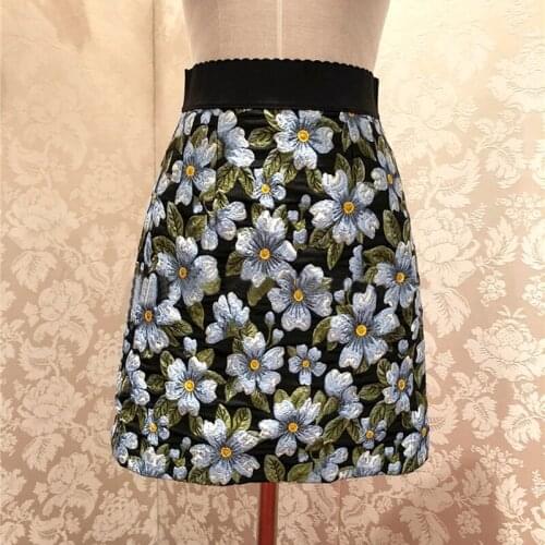 Runway Designers Elegant Jacquard A-line Mini Skirts Womens 2021 Summer High Quality Vintage High Waist Skirt Faldas